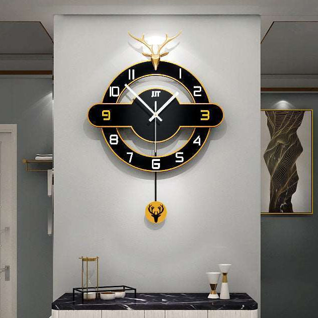 Nordic deer head living room light luxury home decorative clock