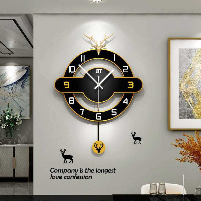 Nordic deer head living room light luxury home decorative clock