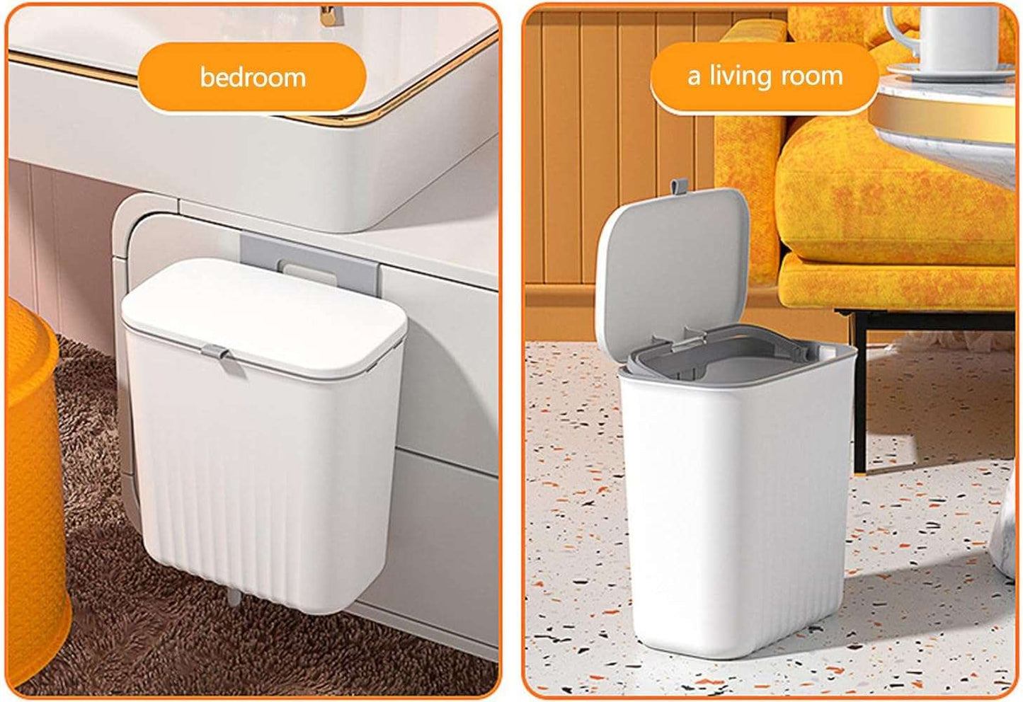 Kitchen Hanging Trash Can with Lid for Counter Top Or Under Sink Mountable Indoor Compost Bucket Easter Candy Christmas Decorations Easter Baskets