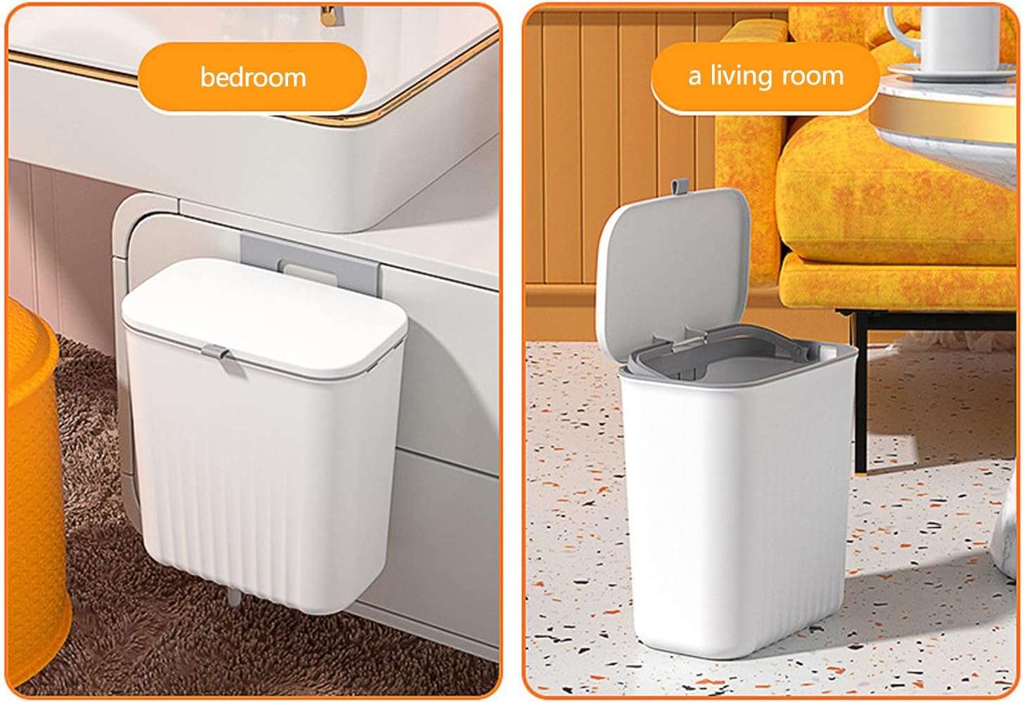 Kitchen Hanging Trash Can with Lid for Counter Top Or Under Sink Mountable Indoor Compost Bucket Easter Candy Christmas Decorations Easter Baskets