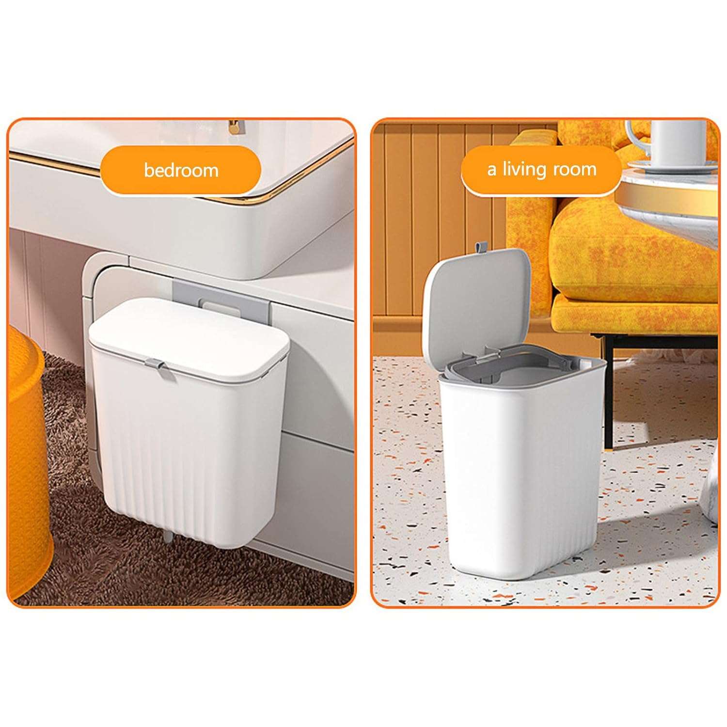 Kitchen Hanging Trash Can with Lid for Counter Top Or Under Sink Mountable Indoor Compost Bucket Easter Candy Christmas Decorations Easter Baskets