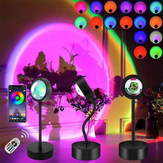 Optimized Product Title: Smart Bluetooth Sunset Projection Lamp with APP Remote for Room Decoration and Photography Gifts