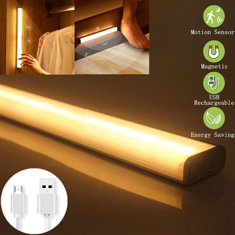 Motion Sensor Light Wireless LED Night Light USB Rechargeable Night Lamp