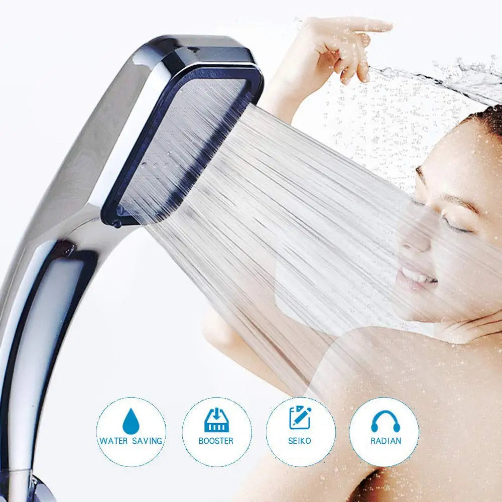 ZhangJi 300 Holes Shower Head Water Saving with High Pressure Spray Nozzle - Chrome ABS Rain Showerhead for Bathroom Accessories