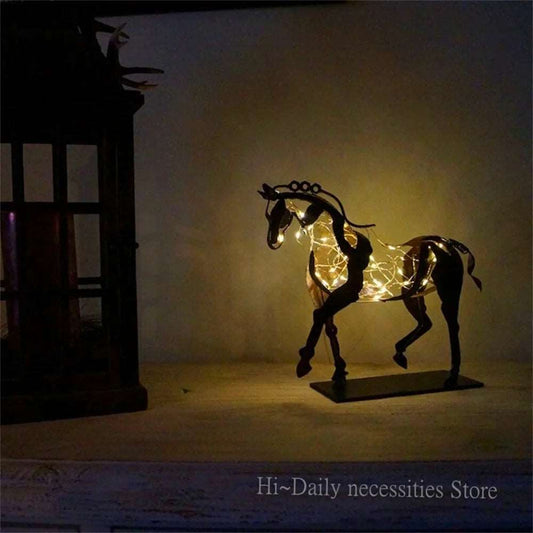 Adonis Openwork Horse Statue - Unique Metal Horse Decoration for Home Decor, Desktop Ornament or Gift