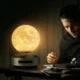 3D Moon Light Automatic Lifting Magnetic Levitation Moon Light MOON LIGHT Desktop Black Technology Atmosphere Night Light Ornament