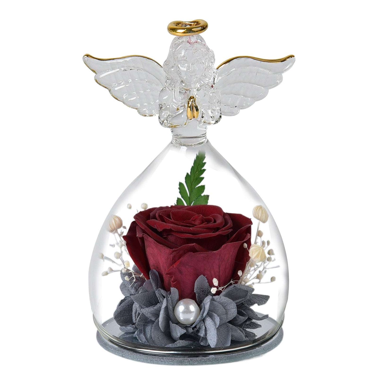 "Eternal Flower Rose Glass Cover - Perfect Christmas, Valentine's Day Decoration - Angel-Inspired Design - Bestselling Item on Amazon"