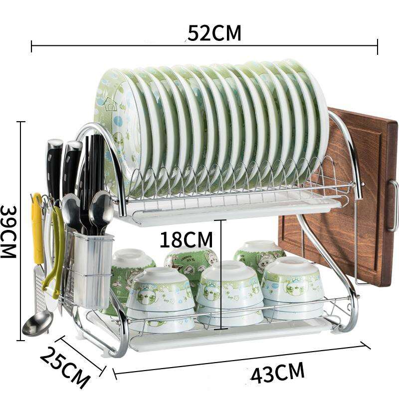 3 Tiers Dish Drying Rack Drainer Plate