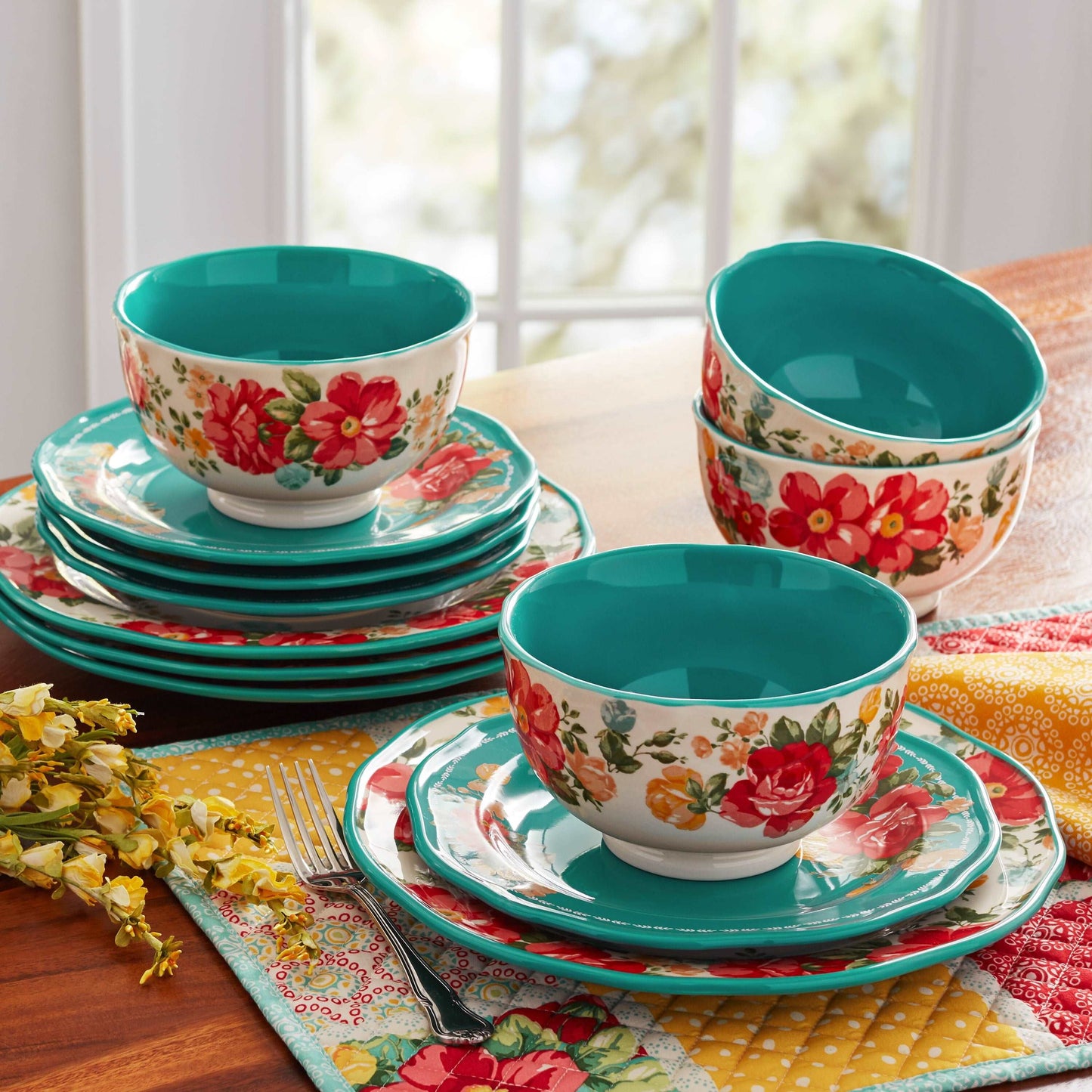 a couple of plates that are on a table