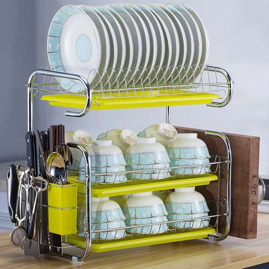 a shelf filled with lots of bottles and cups