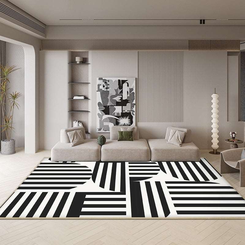 a black and white photo of a bed in a room