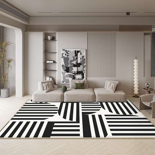Black and White Living Room Decoration Rug