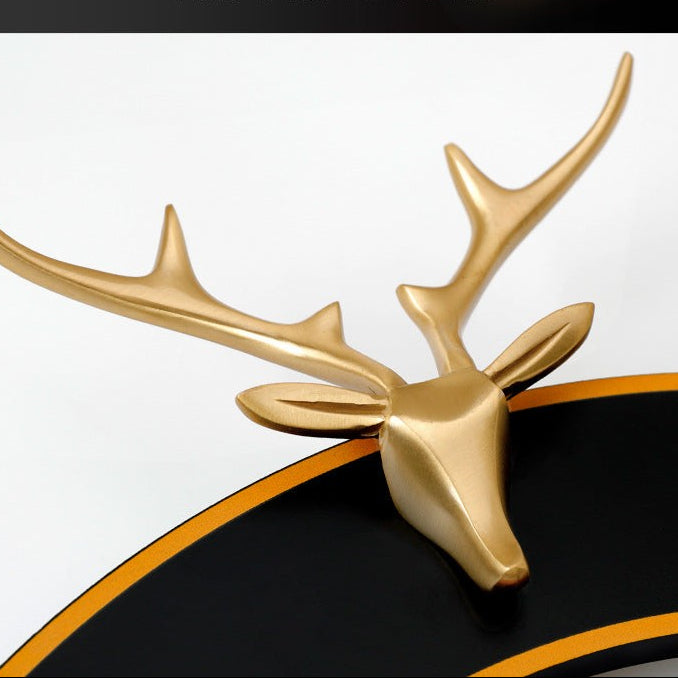 Nordic deer head living room light luxury home decorative clock