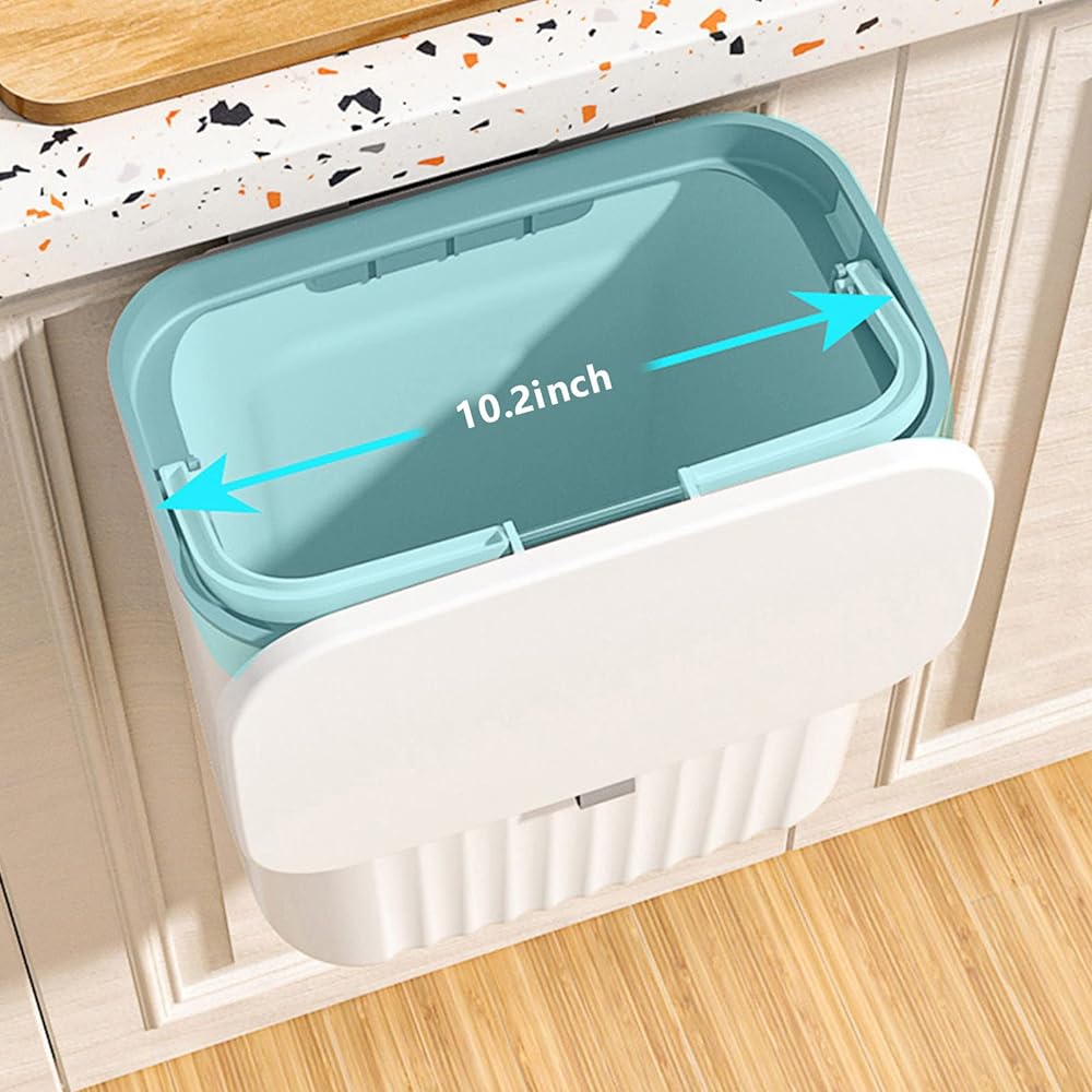 Kitchen Hanging Trash Can with Lid for Counter Top Or Under Sink Mountable Indoor Compost Bucket Easter Candy Christmas Decorations Easter Baskets