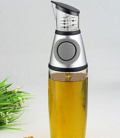 Large Leak-proof Glass Oil Dispenser with Press-Type Control and Quantitative Measurement