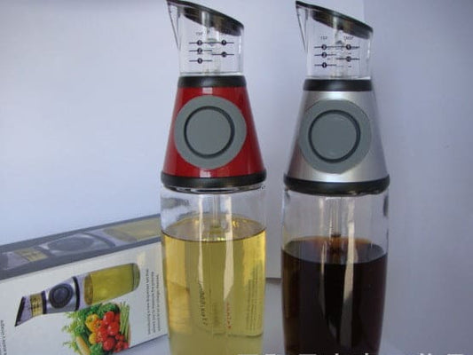Large Leak-proof Glass Oil Dispenser with Press-Type Control and Quantitative Measurement