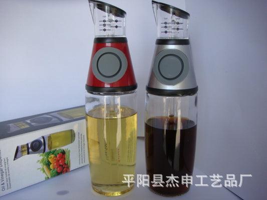 Large Leak-proof Glass Oil Dispenser with Press-Type Control and Quantitative Measurement
