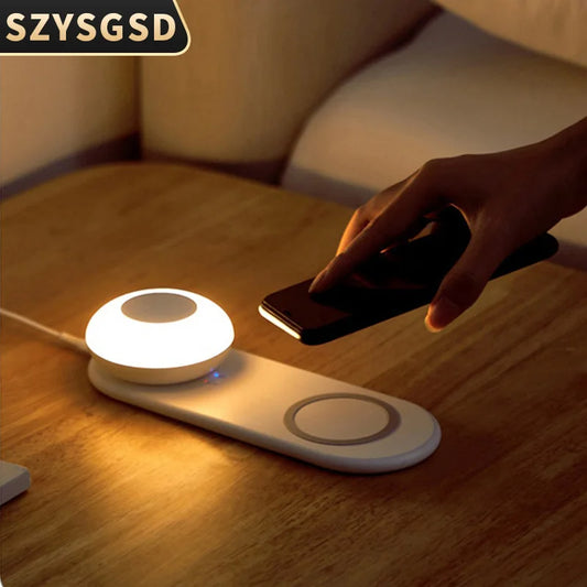 LED Wireless Charger Table Lamp with Universal Wireless Charging Pad for Smartphones