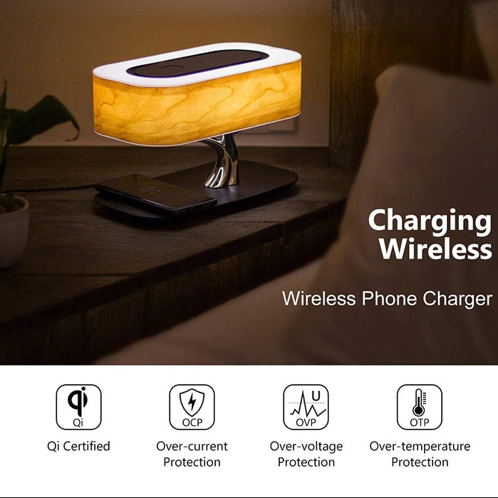 Modern Led Table Lamp for bedroom Dimmable Bluetooth Speaker Phone Charger Wireless Desk Lamp Bedside Lamp Table Light Tree Lamp