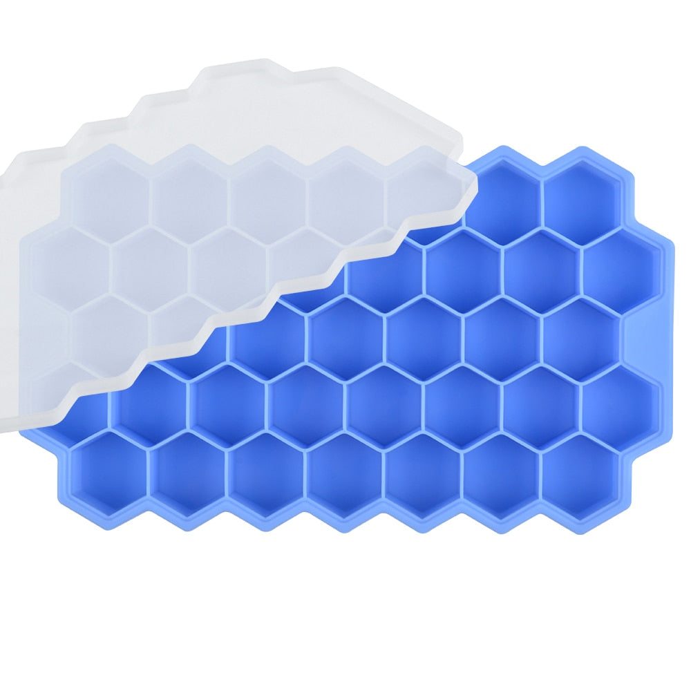 SILIKOLOVE Honeycomb Ice Cube Trays with Removable Lids Silica BPA Free