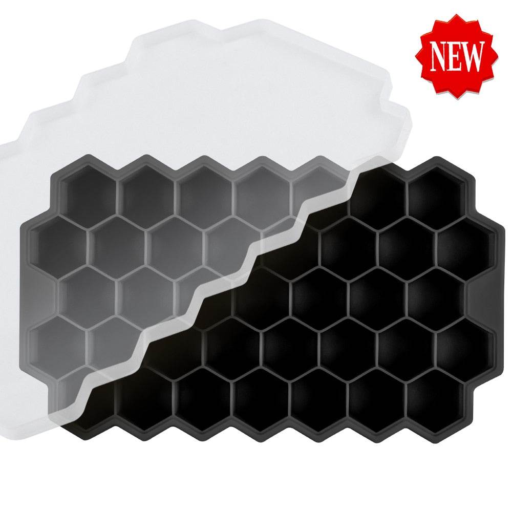 SILIKOLOVE Honeycomb Ice Cube Trays with Removable Lids Silica BPA Free
