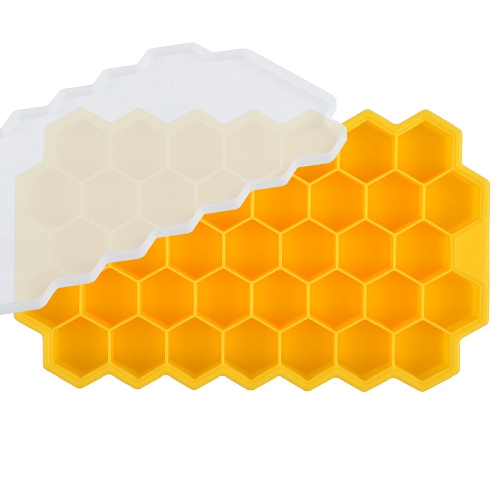 SILIKOLOVE Honeycomb Ice Cube Trays with Removable Lids Silica BPA Free