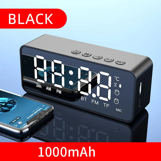 Mini Wireless Bluetooth Speaker with Alarm Clock and Voice Broadcast Feature