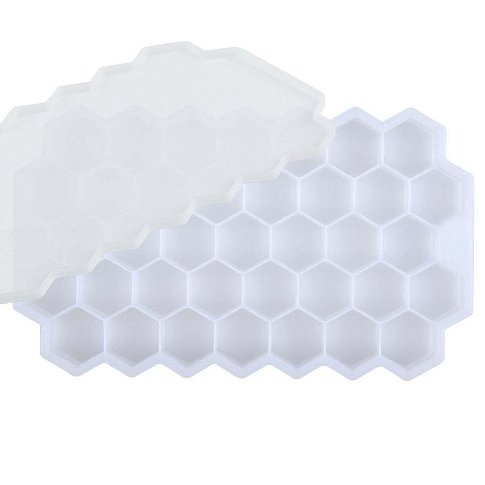 SILIKOLOVE Honeycomb Ice Cube Trays with Removable Lids Silica BPA Free