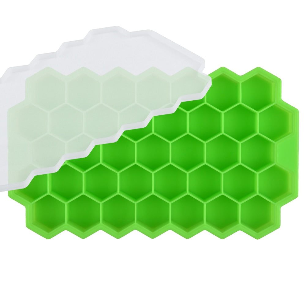 SILIKOLOVE Honeycomb Ice Cube Trays with Removable Lids Silica BPA Free
