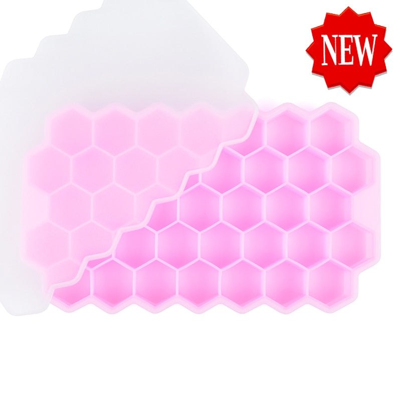 SILIKOLOVE Honeycomb Ice Cube Trays with Removable Lids Silica BPA Free