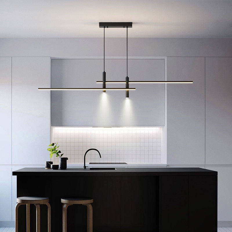 "Modern Linear LED Pendant Light - Ideal for Kitchen and Dining Room - Tano"