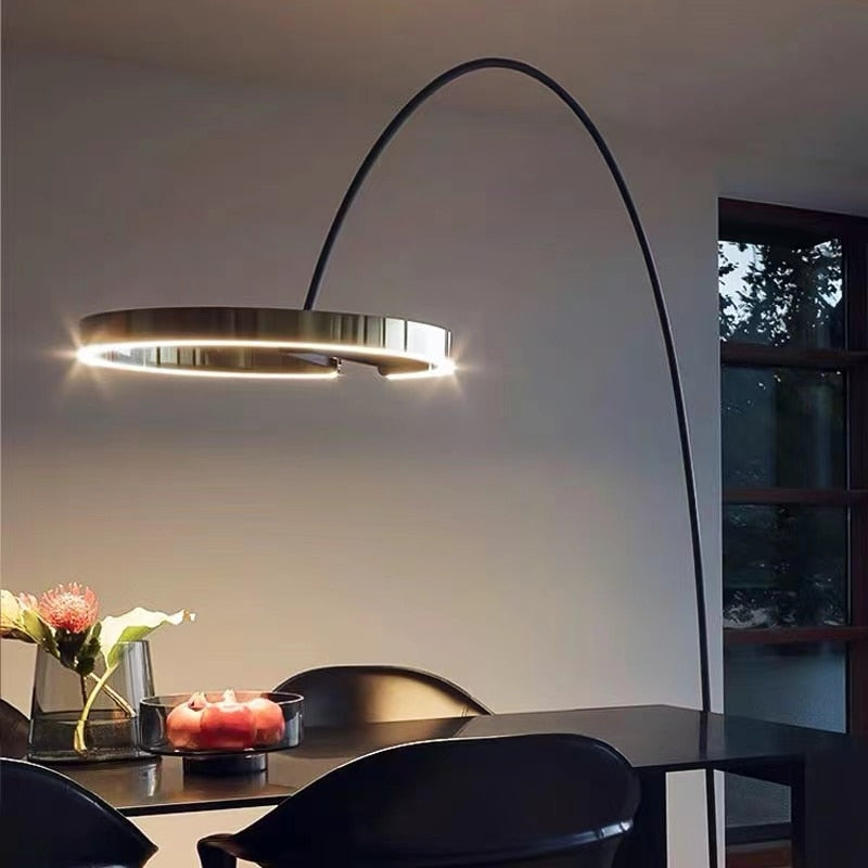 Living Room Floor Lamp Aluminium Ring Modern LED Floor Lamps