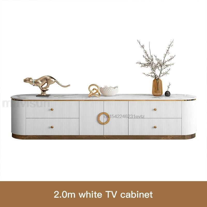 Light Luxury Living Room Table 57-Inch Tv Cabinet Stand Modern Furniture Tv Unit Stand With 4 Drawers And a Sliding Cabinet