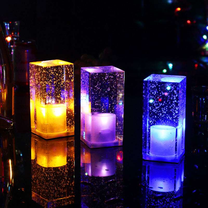 Colorful LED Table Lamp with Charging Capability for Hotel Bedside, Restaurant, and Bar Decoration