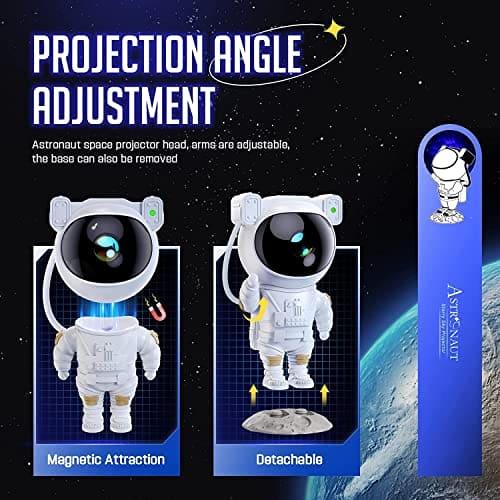 Mooyran Night Light Projector - Galaxy Star Astronaut Space Ceiling Projector, Led Lights for Bedroom, Starry Nebula Lamp