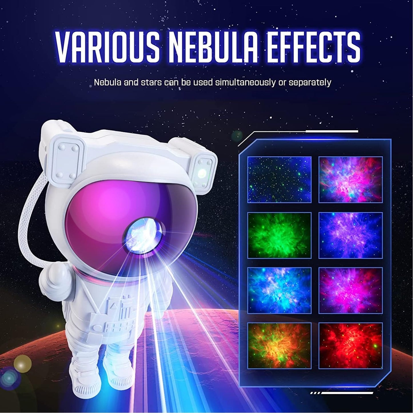 Mooyran Night Light Projector - Galaxy Star Astronaut Space Ceiling Projector, Led Lights for Bedroom, Starry Nebula Lamp