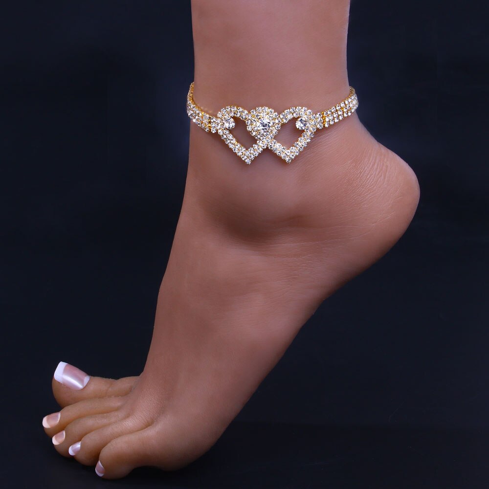 Enhance Your Style with this Double Heart Anklet Bracelet for Women