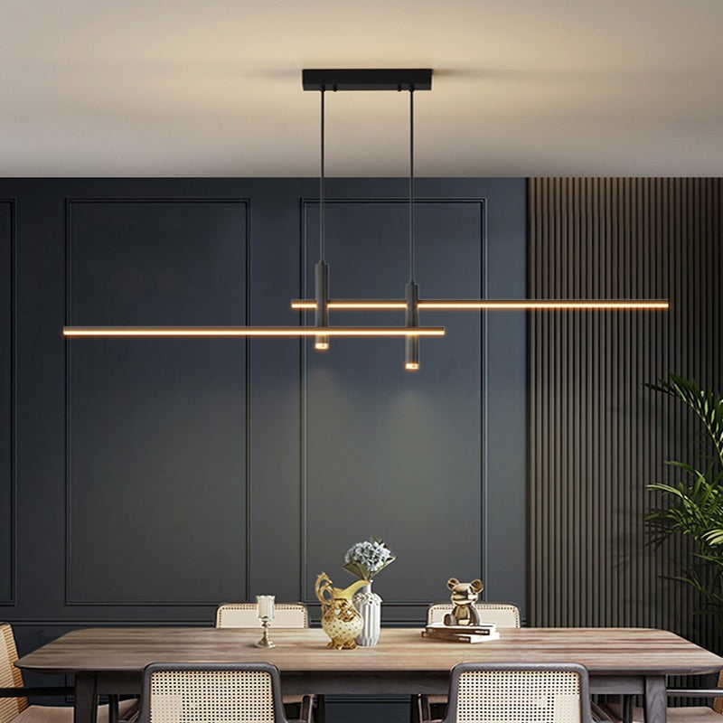 "Modern Linear LED Pendant Light - Ideal for Kitchen and Dining Room - Tano"