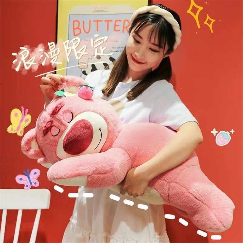 Lie Strawberry Bear Plush Doll - Tanabata and Valentine's Day Gift for Girlfriend
