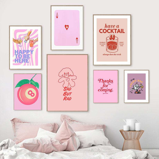 Retro Cocktail Disco Aesthetic Poster