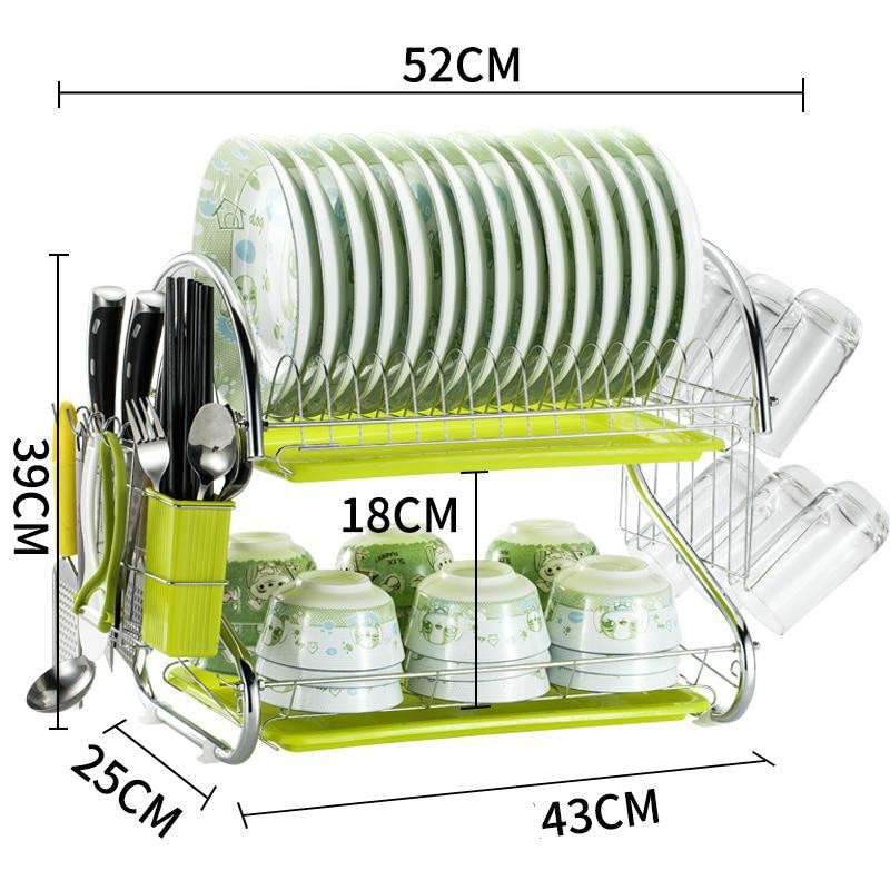 3 Tiers Dish Drying Rack Drainer Plate