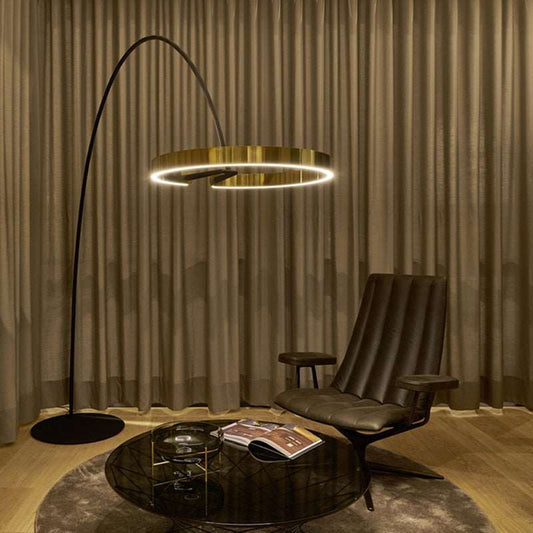 Living Room Floor Lamp Aluminium Ring Modern LED Floor Lamps