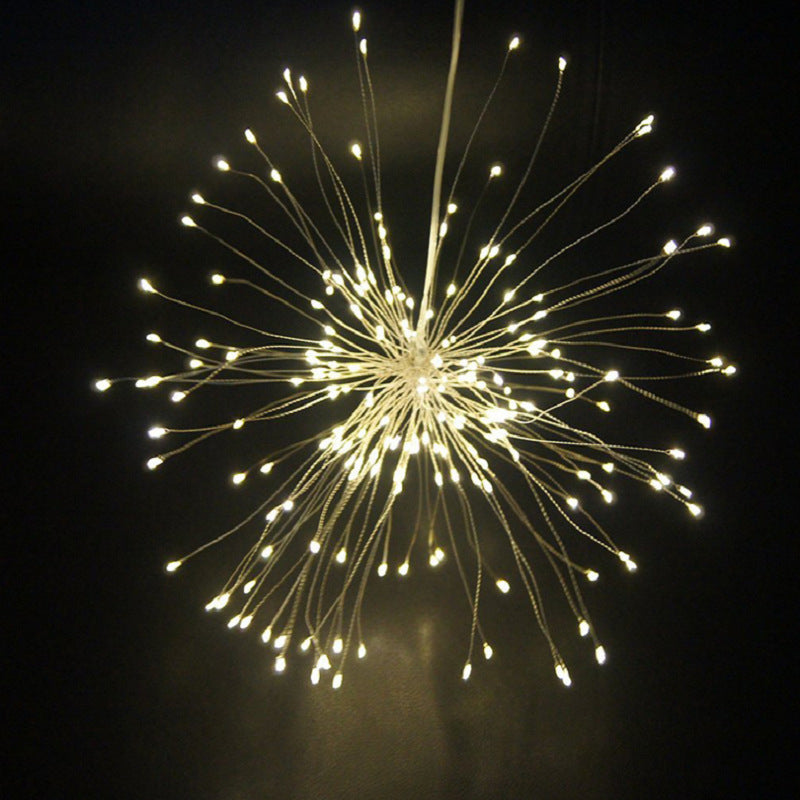 Solar-Powered Firework Lights with Starburst, Dandelion, and Christmas Decorations - Eight Functions