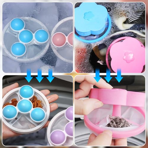 Floating Hair Filtering Mesh Removal, 2024 New Lint Catcher for Washing Machine, Reusable Washing Machine Hair Filter Remover for Laundry (3PCS)