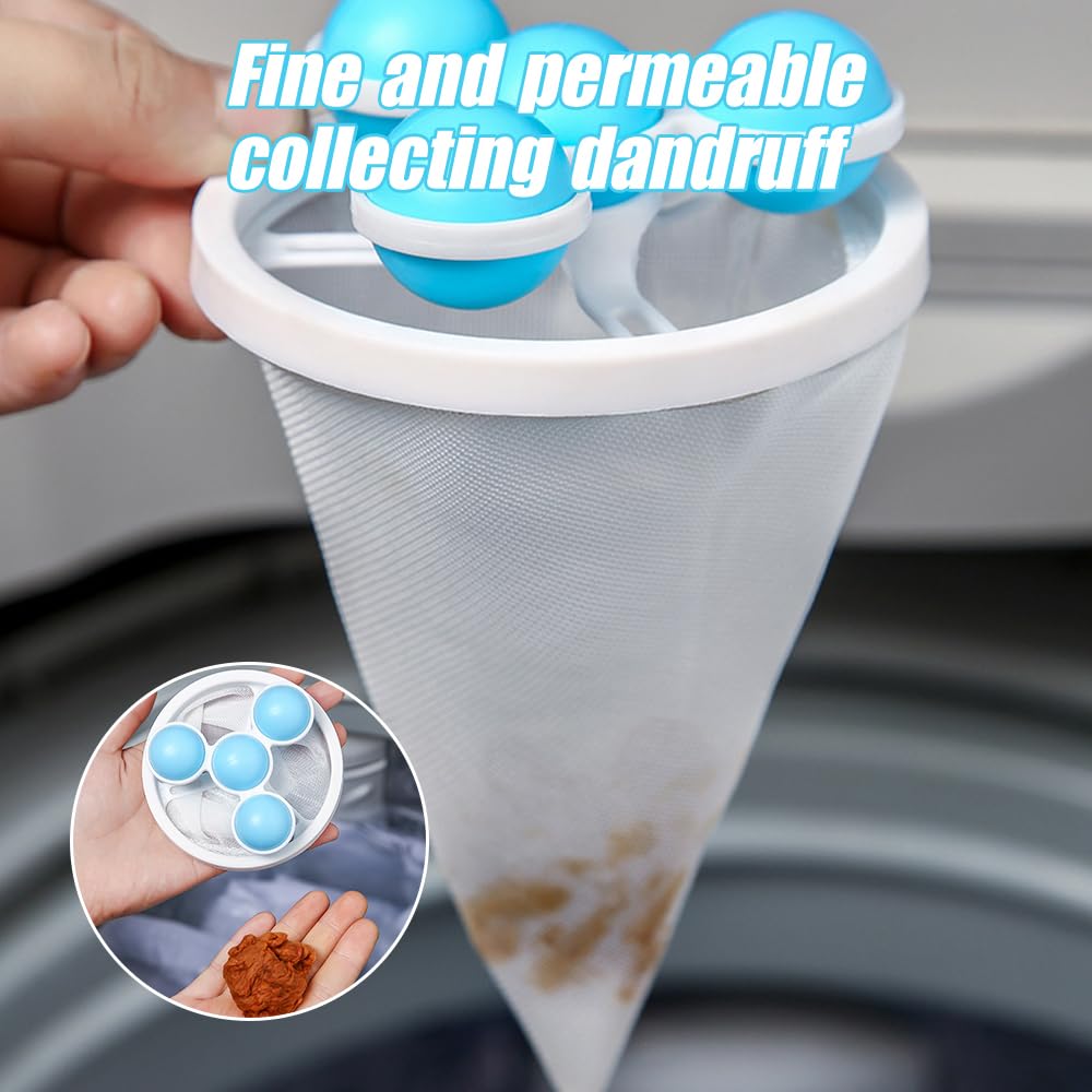 Floating Hair Filtering Mesh Removal, 2024 New Lint Catcher for Washing Machine, Reusable Washing Machine Hair Filter Remover for Laundry (3PCS)