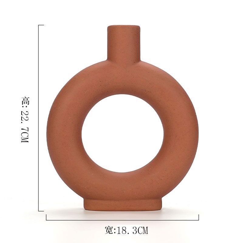 INS cross-border direct supply of creative Nordic ceramic vase wholesale vegetarian burnt dried flower arrangement floral art home decoration