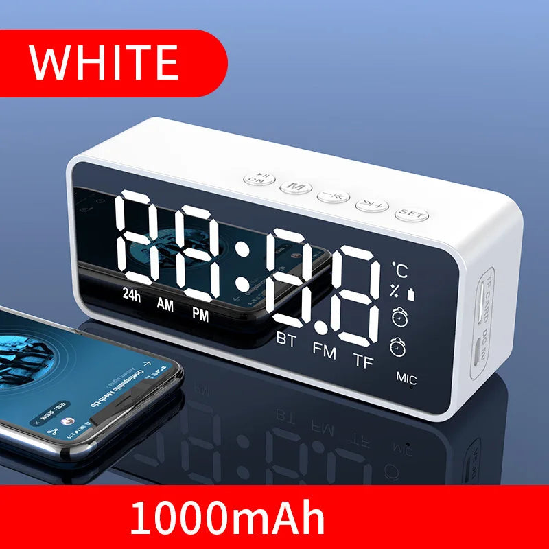 Mini Wireless Bluetooth Speaker with Alarm Clock and Voice Broadcast Feature