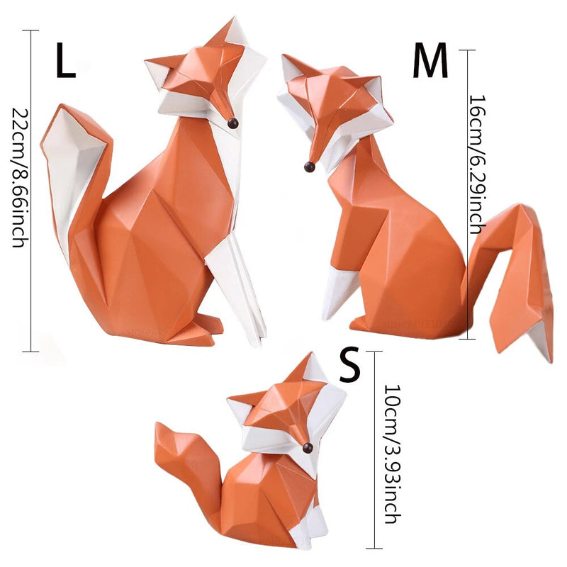 Nordic Modern Abstract Geometric Orange Fox