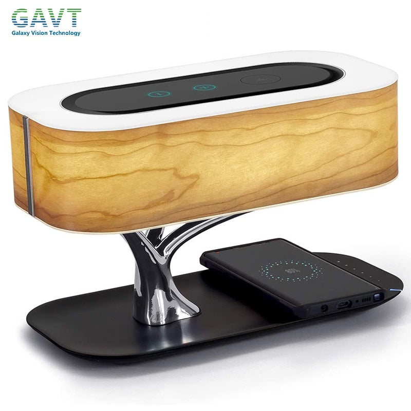 Modern Led Table Lamp for bedroom Dimmable Bluetooth Speaker Phone Charger Wireless Desk Lamp Bedside Lamp Table Light Tree Lamp