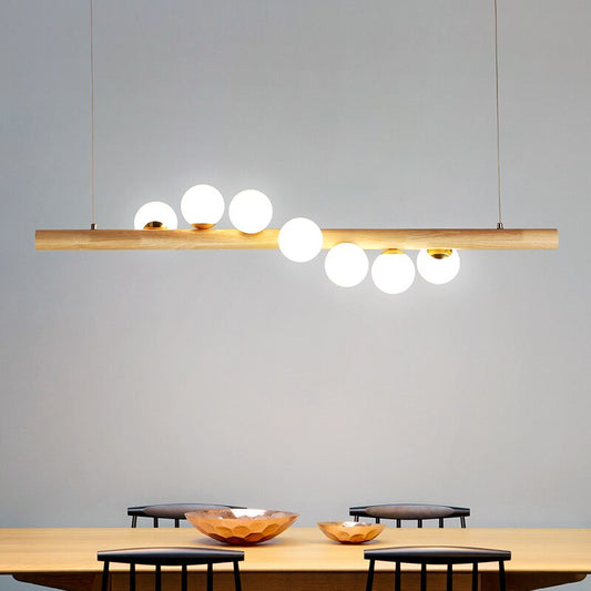 Sleek, Contemporary Glass Ball Chandelier for Dining Room - Linnea Hanging Light Fixture